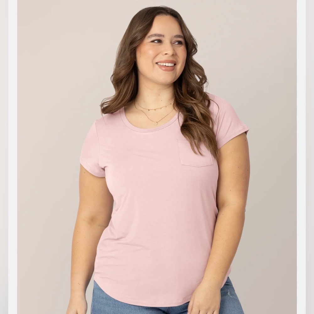 Kindred Bravely Light Pink Short Sleeve Nursing Pumping Tee